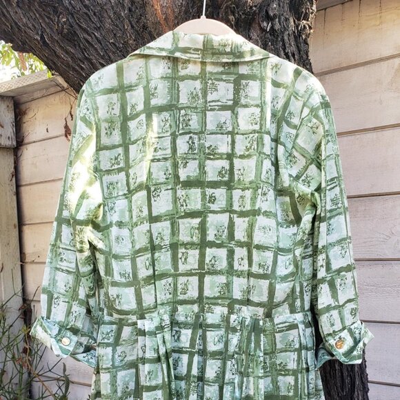 Vintage McArthur LTD Green Print 50s Dress - Picture 3 of 7
